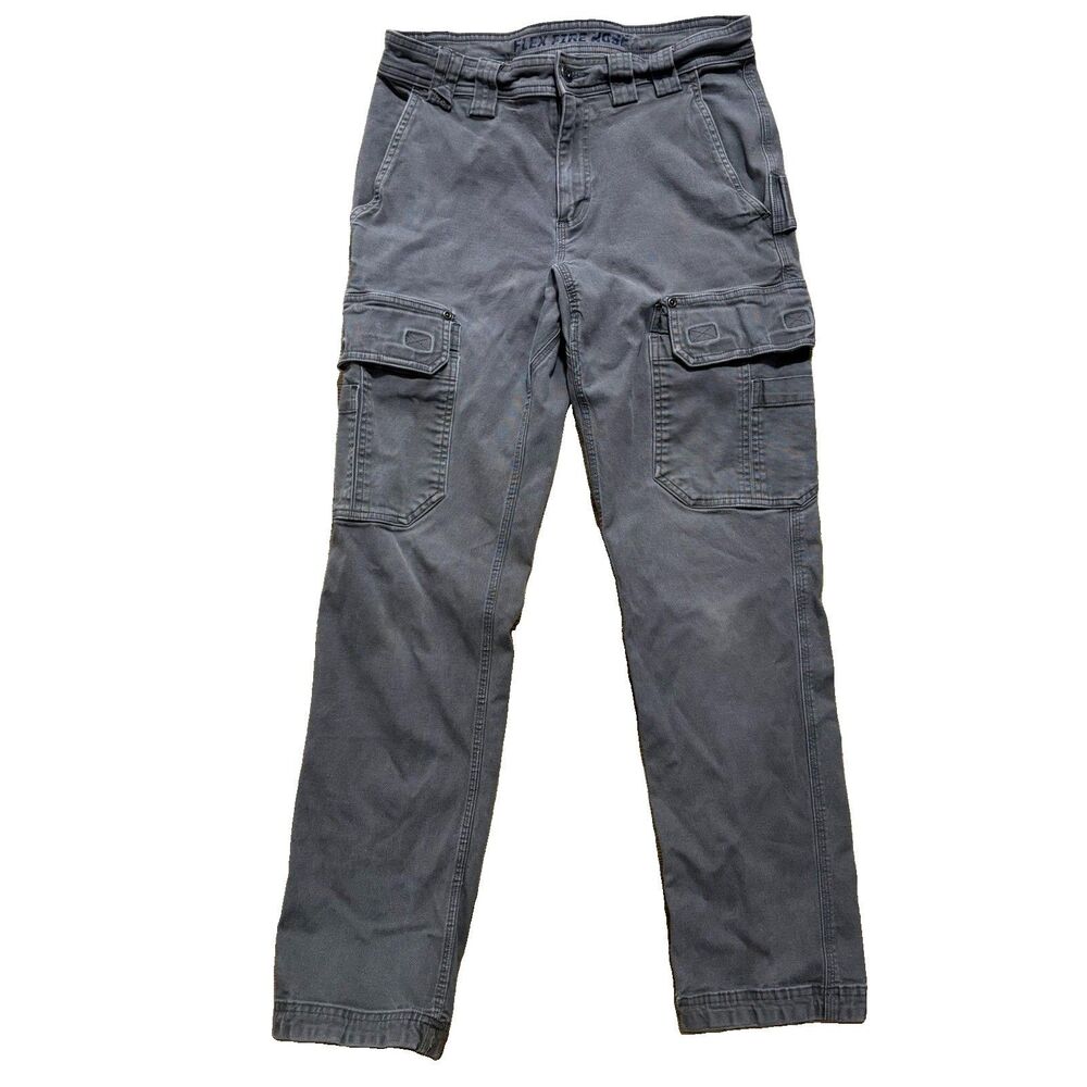 Duluth Trading Flex Fire Hose Cargo Pants Men’s Sz 30x32 Gray Slim Fit Stretch